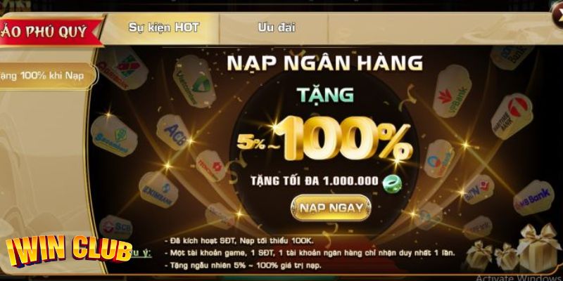 Những ưu đãi nổi bật từ cổng game IWINCLUB